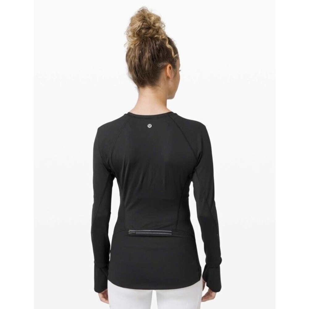 Lululemon Run Tall Long Sleeve Black Size 6 W3CWJS